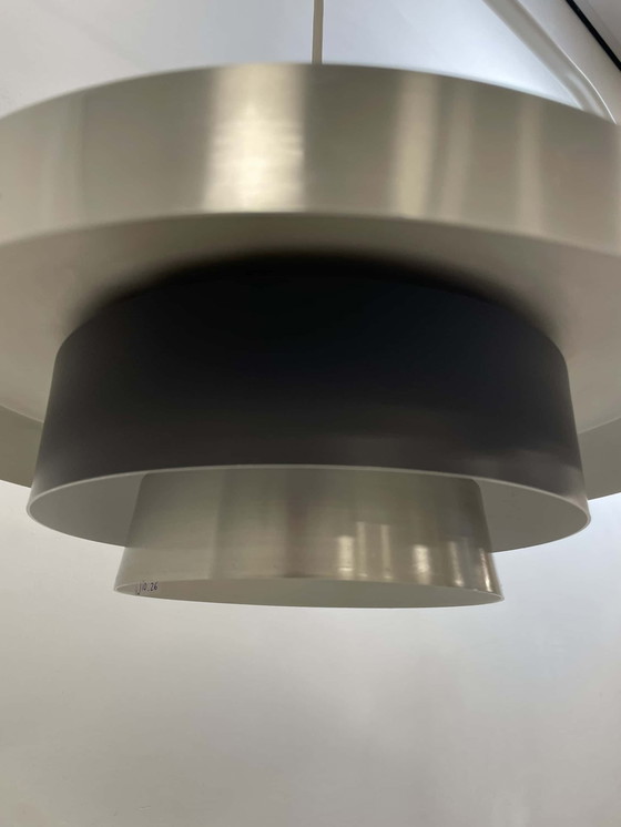 Image 1 of Danish pendant lamp stainless steel and Black rings