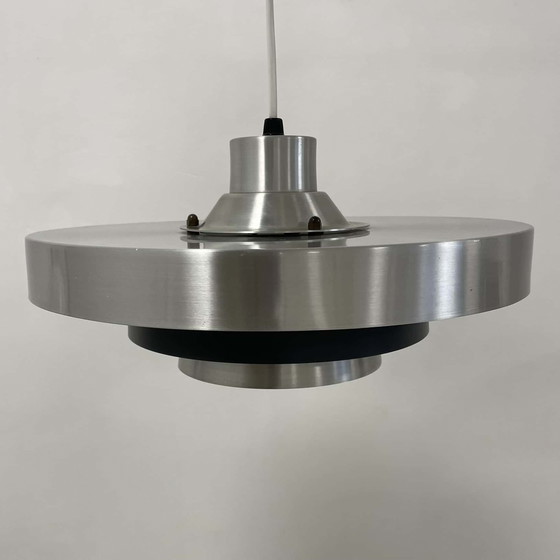 Image 1 of Danish pendant lamp stainless steel and Black rings