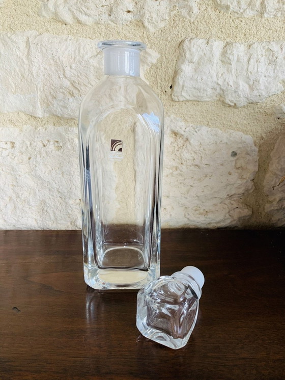 Image 1 of Decantador de whisky de cristal con 6 vasos de Luigi Bormioli, década de 1970, juego de 7