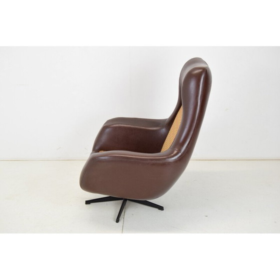Image 1 of Mid-century rotating armchair in leatherette, Czechoslovakia 1980s