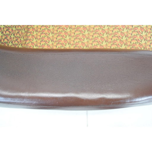 Mid-century rotating armchair in leatherette, Czechoslovakia 1980s