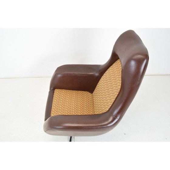 Image 1 of Mid-century rotating armchair in leatherette, Czechoslovakia 1980s