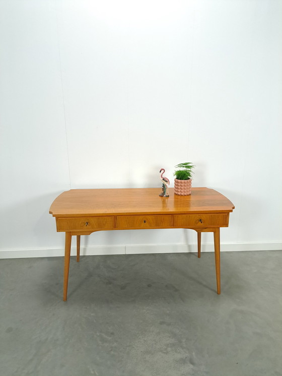 Image 1 of Veneer Desk With Drawers