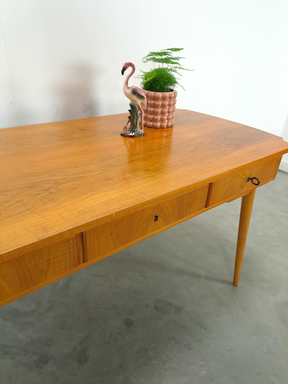 Image 1 of Veneer Desk With Drawers