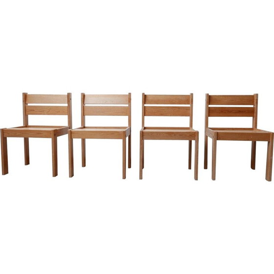 Image 1 of Set of 4 vintage pine chairs, Swedish 1970