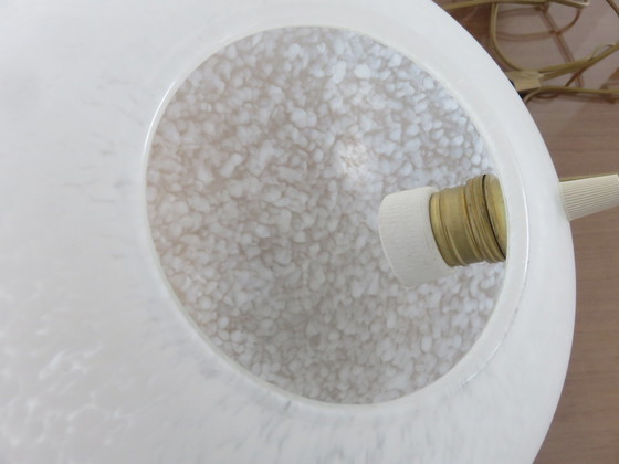 Image 1 of Italian Caillou Lamp, White Speckled Glass, 1980