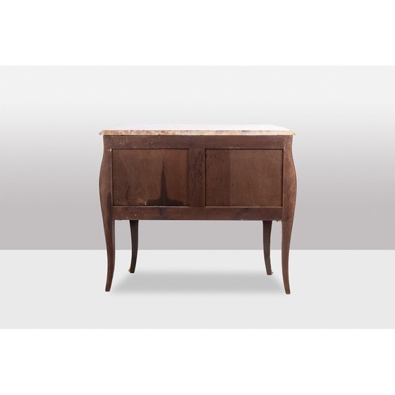 Image 1 of Pair of vintage "sautéuse" chests of drawers in lacquer and bronze, 1950