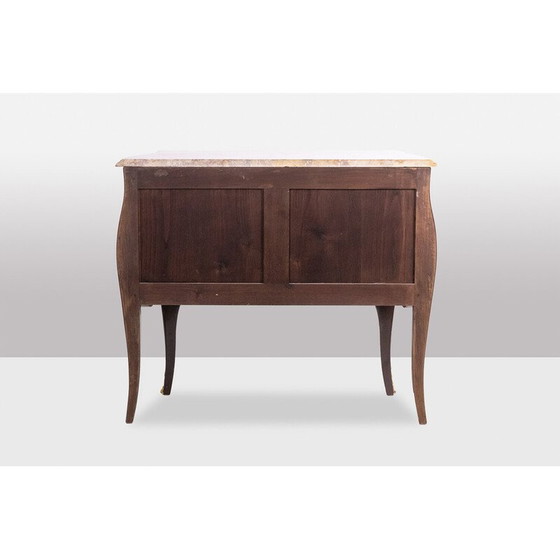 Image 1 of Pair of vintage "sautéuse" chests of drawers in lacquer and bronze, 1950