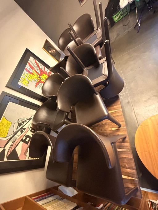 12 Leather Cassina Hola 367 Chairs