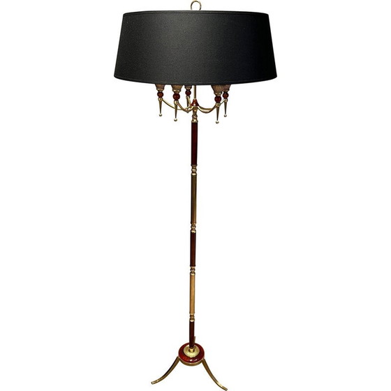 Image 1 of Vintage brass and plexiglass floor lamp, 1940