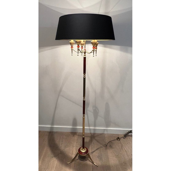 Image 1 of Vintage brass and plexiglass floor lamp, 1940