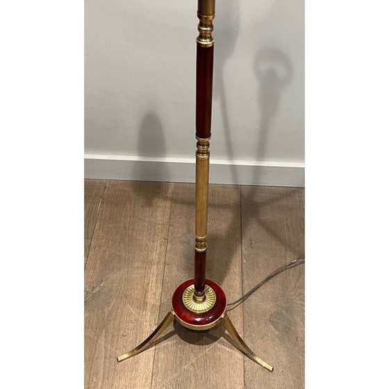 Image 1 of Vintage brass and plexiglass floor lamp, 1940