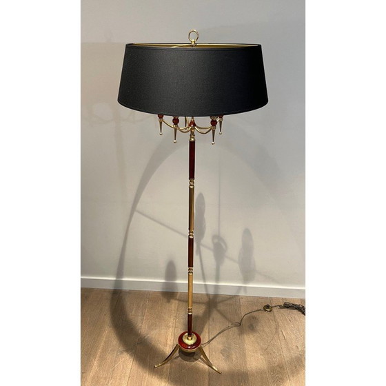 Image 1 of Vintage brass and plexiglass floor lamp, 1940
