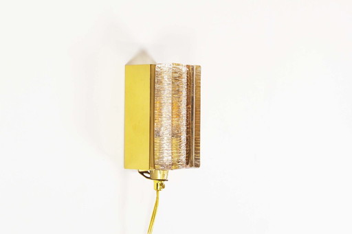 1X Brass & Amber Glass Glass Wall Lights By Vitrika – Model Atlactic