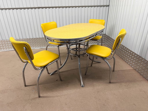 Yellow Diner Set Original From 1950'S (Redone 1980)