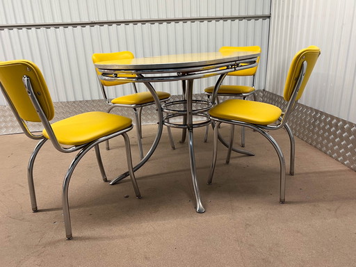 Yellow Diner Set Original From 1950'S (Redone 1980)