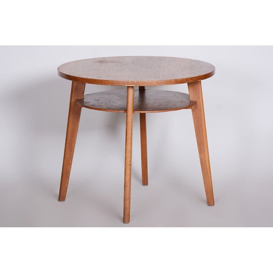 Image 1 of Vintage oak side table, Czech 1950