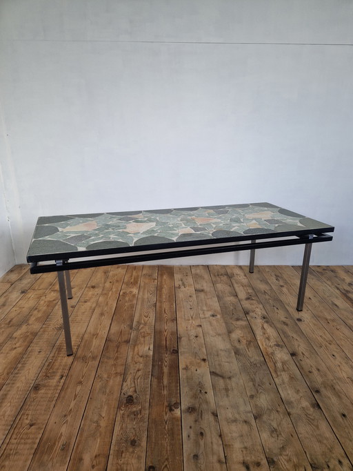 Mid century natural stone table