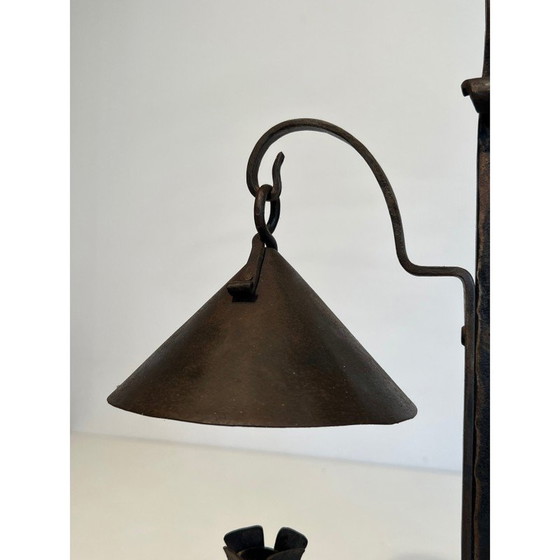 Image 1 of Vintage wrought iron candelabra with 2 lights, France 1950