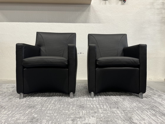 Image 1 of 2 Leolux Dolcinea Armchairs Black Leather