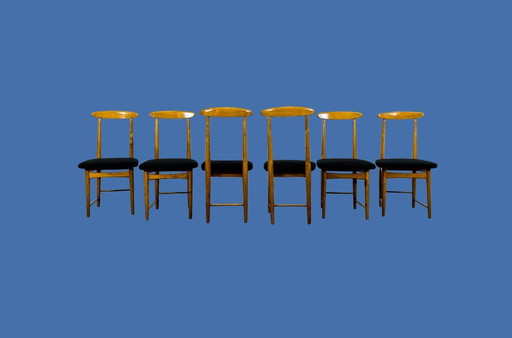 Set Of 6 Dining Chairs By Bernard Malendowicz, Poland, 1960’S