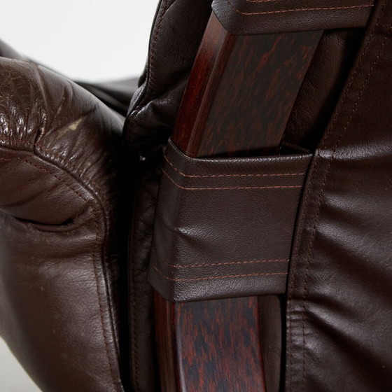 Image 1 of Poltrona vintage in pelle con schienale alto, anni '70