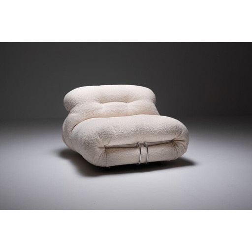 Vintage armchair in bouclé wool by Scarpa Soriana, 1969