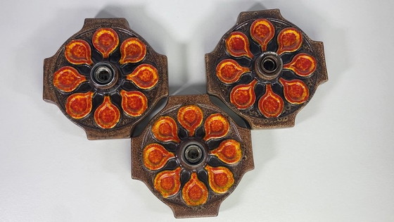Image 1 of 3 lampade da parete in ceramica vintage