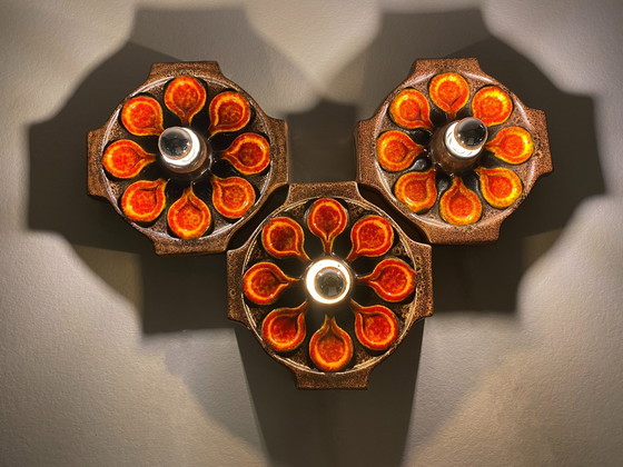 Image 1 of 3 lampade da parete in ceramica vintage