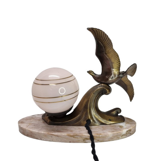 Image 1 of Lampada da tavolo Art Déco con base in marmo