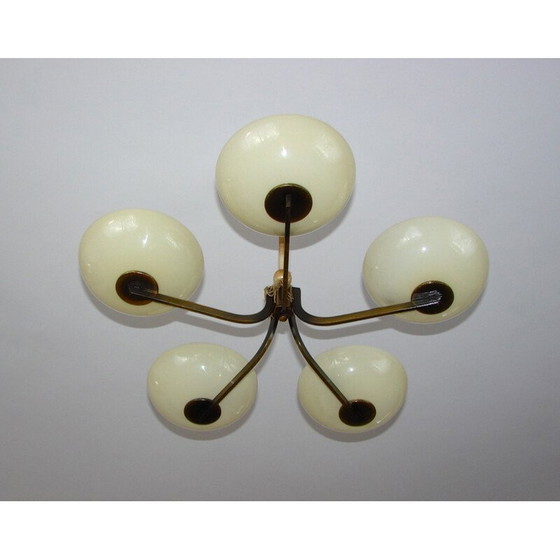 Image 1 of Vintage brass chandelier, 1930