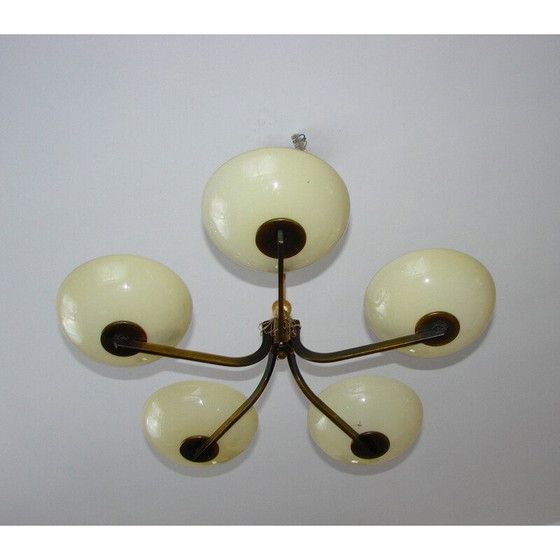 Image 1 of Vintage brass chandelier, 1930