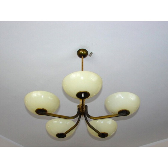 Image 1 of Vintage brass chandelier, 1930