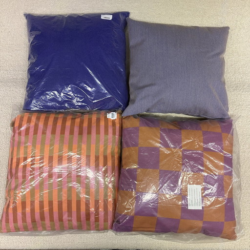 4 X Design Cushion, Bran Fest Amsterdam In Checks And Plain