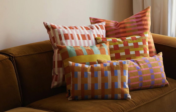 Image 1 of 4 X Design Cushion, Bran Fest Amsterdam In Checks And Plain