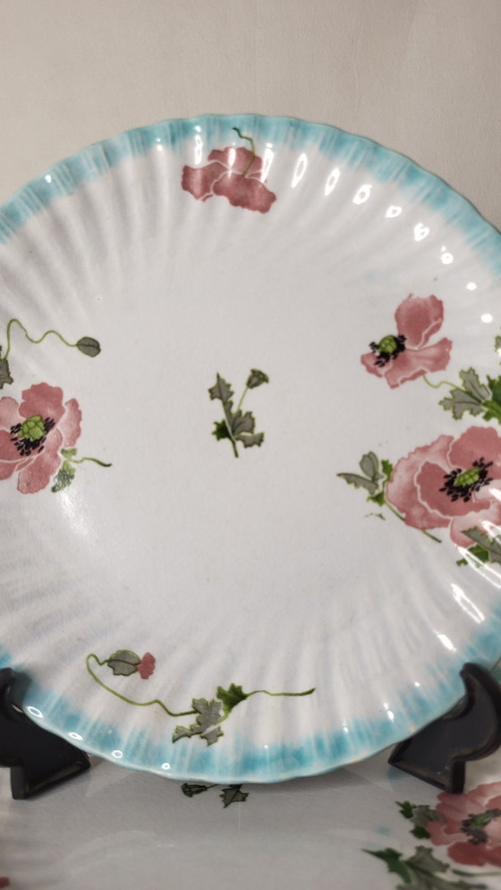 Image 1 of 6 Art Nouveau Earthenware Plates