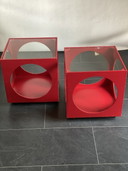 2x Tavolino laterale a cubo vintage