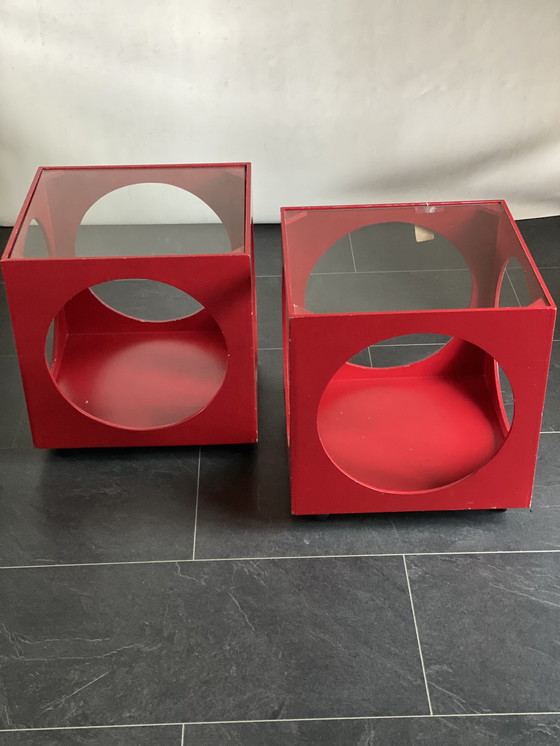 Image 1 of 2x Tavolino laterale a cubo vintage