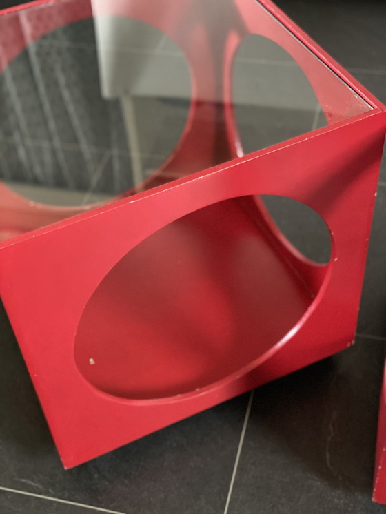 Image 1 of 2x Tavolino laterale a cubo vintage
