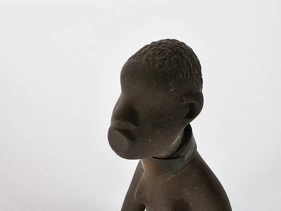 Image 1 of Ravelli - Jaap Ravelli - Valkenburg - figurine africaine - signée - années 1950