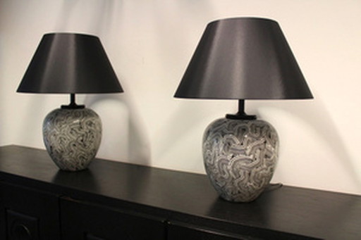 2x xl ceramic table lamps for 'pander & zonen', holland