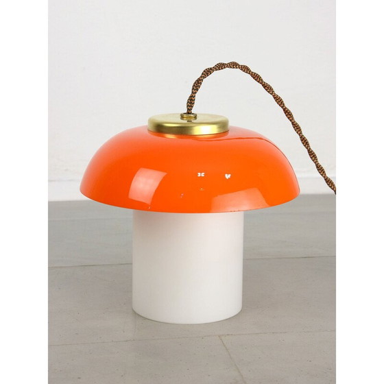 Image 1 of Vintage glass and brass lamp