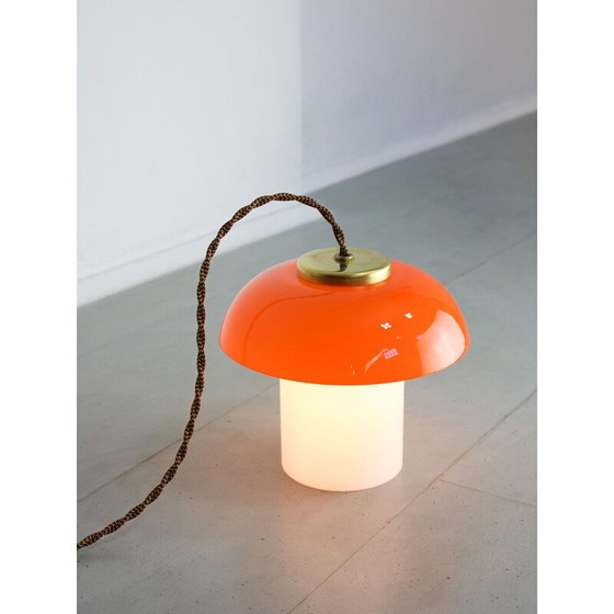 Image 1 of Vintage glass and brass lamp