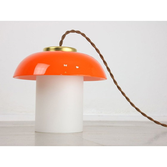 Image 1 of Vintage glass and brass lamp