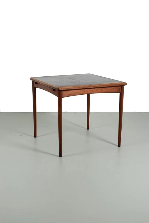 Play table with black leather top