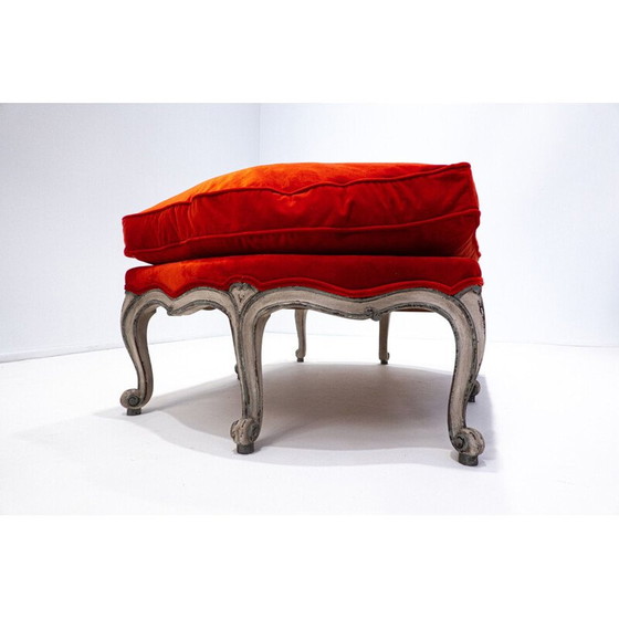 Image 1 of Vintage bench in red velvet, Belgium