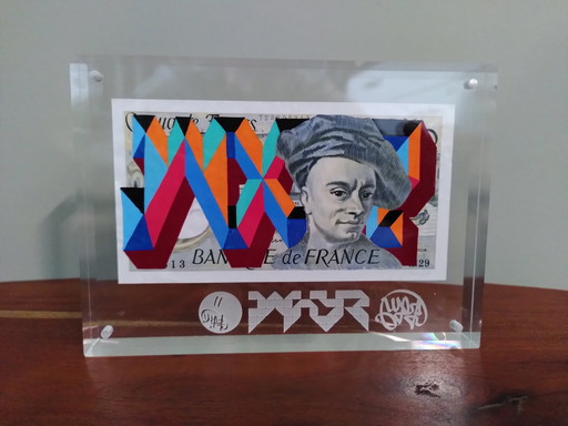 "50Qdlt-1" Painting By Wxyz On Ff50.- Banknote 'Quentin De La Tour'