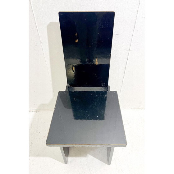 Image 1 of Set of 6 vintage black wooden chairs, Hungary 1930s