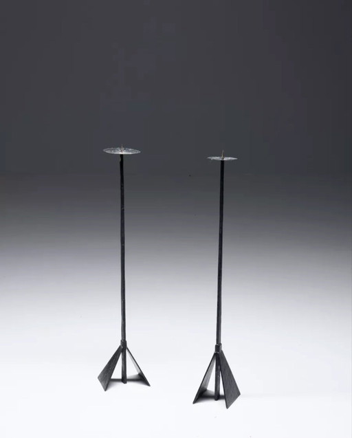 2 Brutalist Candle Holders