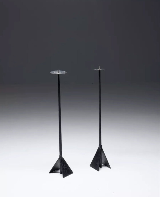 Image 1 of 2 Brutalist Candle Holders